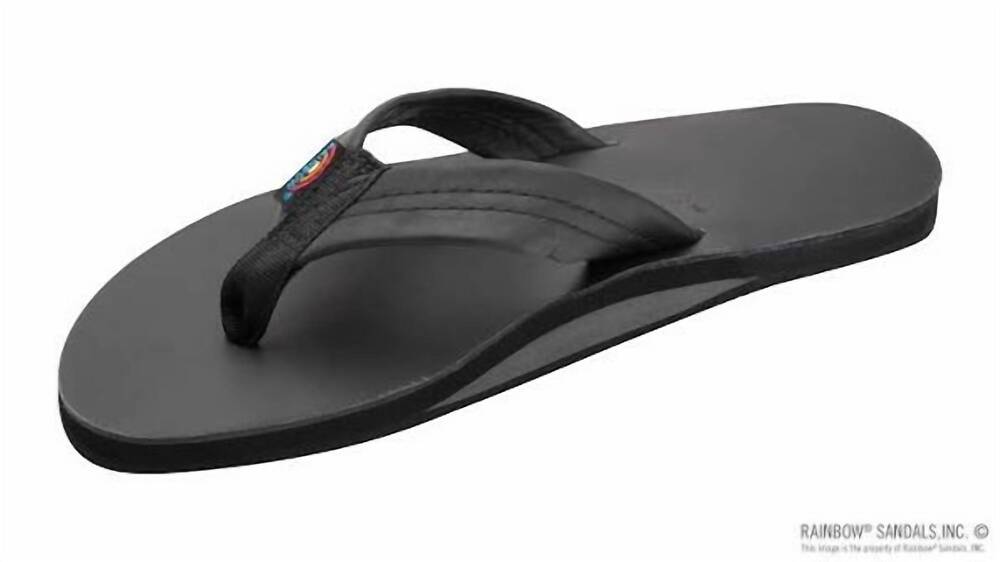 NEW RAINBOW SANDALS men's classic single layer arch leather sandal in black